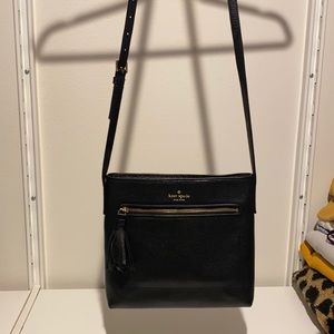 Kate Spade black leather crossbody shoulder bag